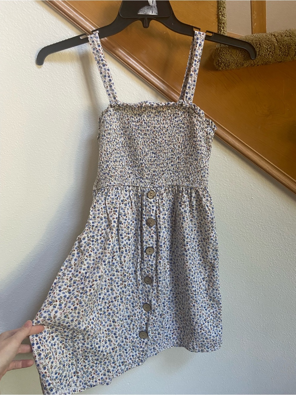 Mini Summer Dress Floral with Center Buttons good condition juniors size S